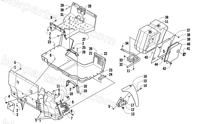 CONSOLE, FLOOR PANEL & STORAGE BOX ASSEMBLY diagram