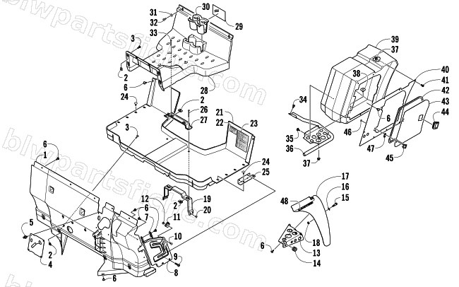 CONSOLE, FLOOR PANEL & STORAGE BOX ASSEMBLY diagram