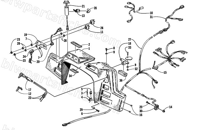 CONSOLE, SWITCHES, AND WIRING ASSEMBLIES diagram