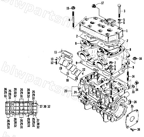 CRANKCASE AND CYLINDER diagram