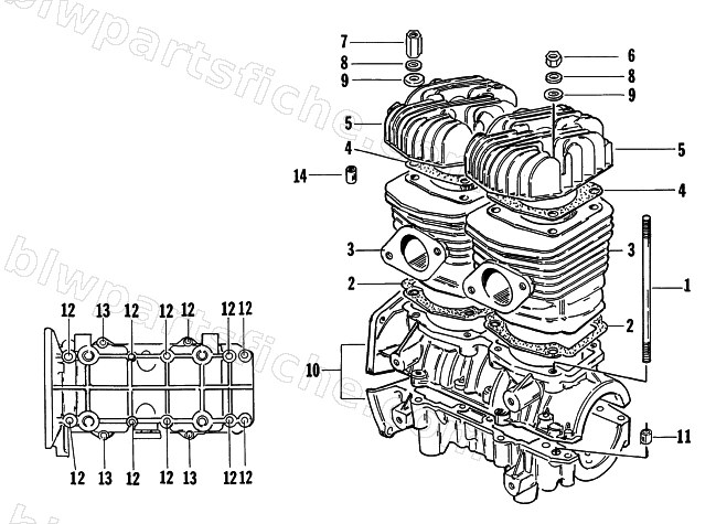 CRANKCASE AND CYLINDER diagram