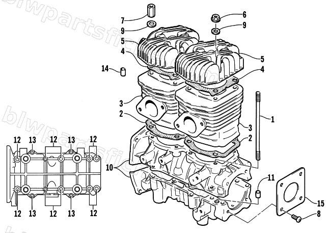 CRANKCASE AND CYLINDER diagram