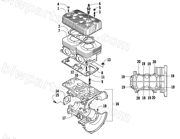 CRANKCASE AND CYLINDER diagram