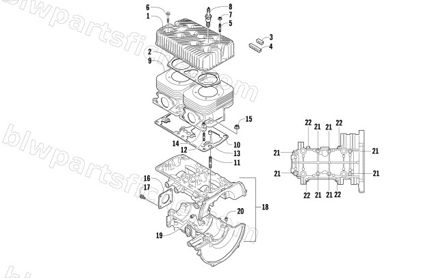 CRANKCASE AND CYLINDER diagram