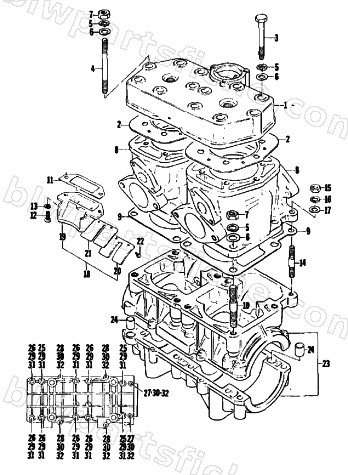 CRANKCASE AND CYLINDER diagram