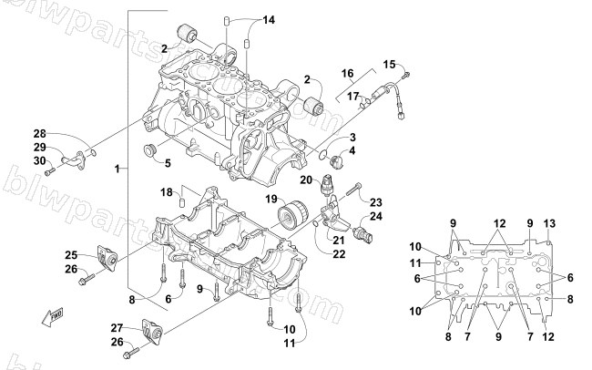 CRANKCASE ASSEMBLY diagram