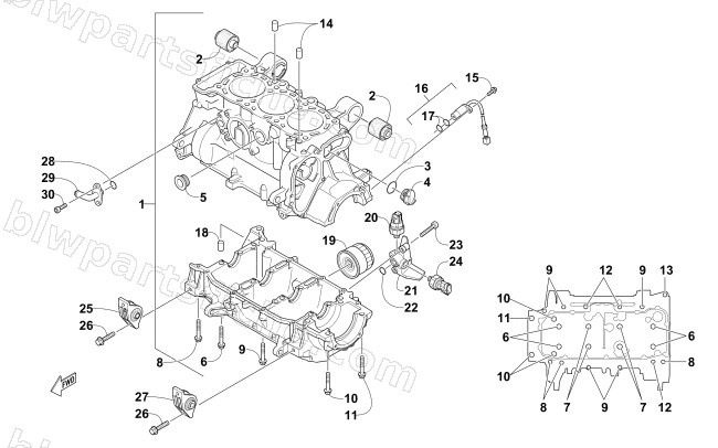 CRANKCASE ASSEMBLY diagram