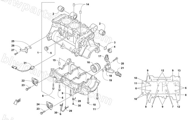 CRANKCASE ASSEMBLY diagram