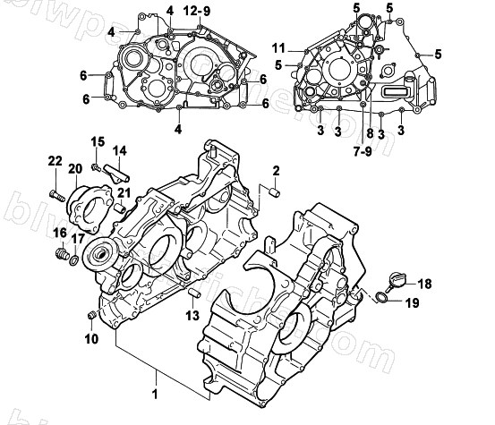 CRANKCASE ASSEMBLY diagram