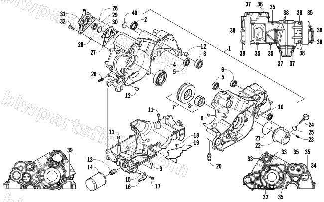 CRANKCASE ASSEMBLY (ENGINE SERIAL NO. UP TO 20101689) diagram
