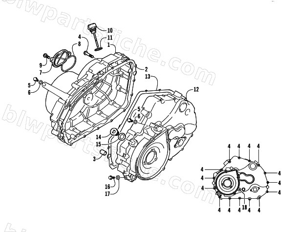 CRANKCASE COVER ASSEMBLY diagram