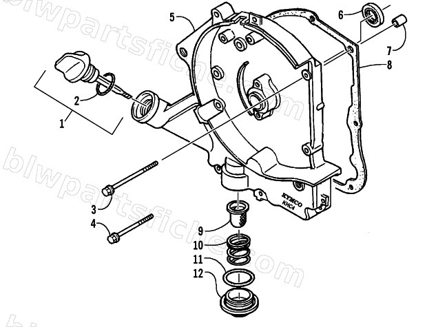 CRANKCASE COVER ASSEMBLY diagram