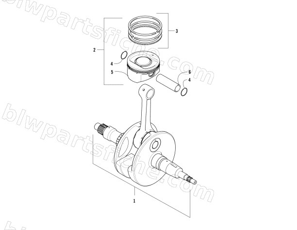 CRANKSHAFT AND PISTON ASSEMBLY diagram