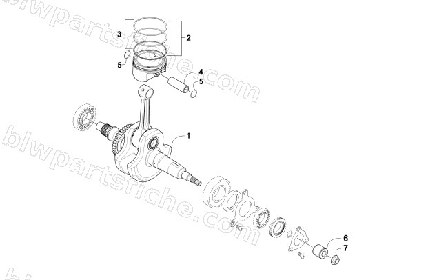 CRANKSHAFT AND PISTON ASSEMBLY diagram