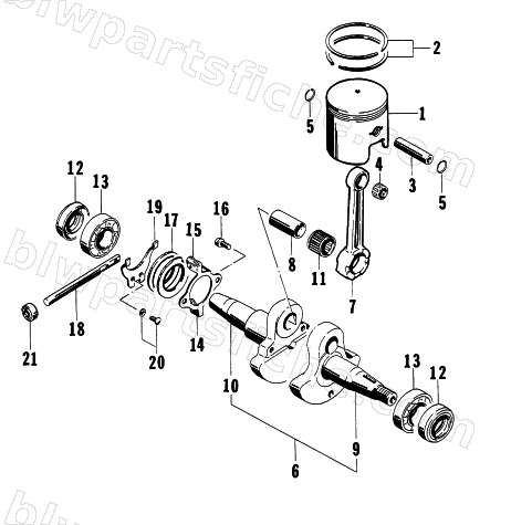 CRANKSHAFT AND PISTON diagram