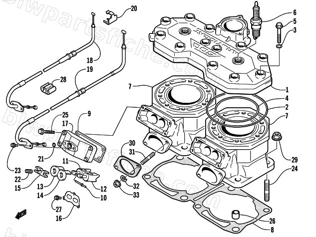 CYLINDER AND HEAD ASSEMBLY diagram