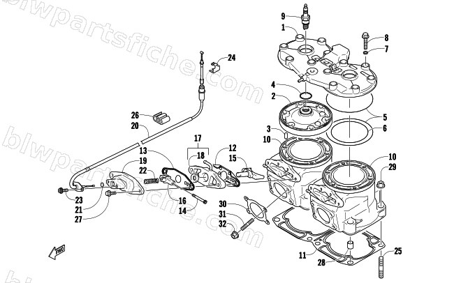 CYLINDER AND HEAD ASSEMBLY diagram