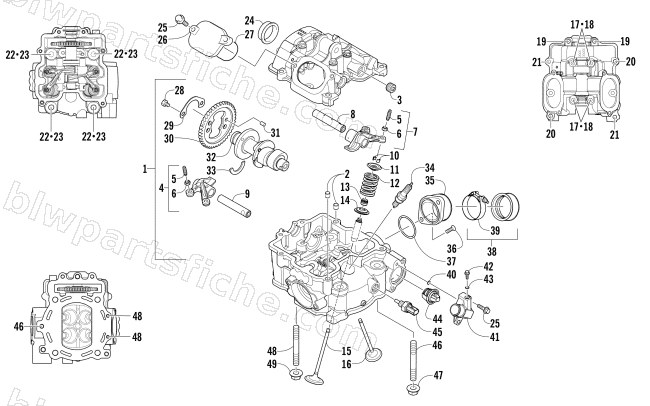 CYLINDER HEAD AND CAMSHAFT/VALVE ASSEMBLY diagram