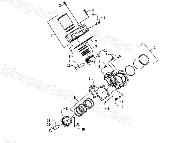 CYLINDER/PISTON ASSEMBLY diagram