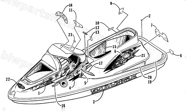 DECAL AND FOOTPAD ASSEMBLY diagram
