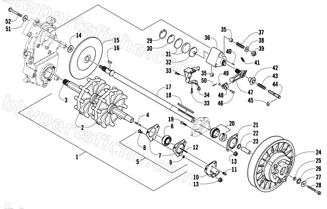 DRIVE TRAIN SHAFT AND BRAKE ASSEMBLIES diagram
