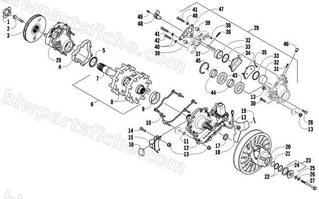 DRIVE TRAIN SHAFT AND BRAKE ASSEMBLIES diagram