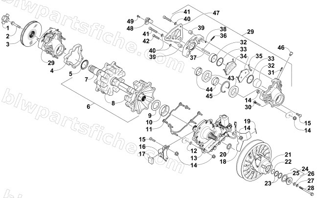 DRIVE TRAIN SHAFT AND BRAKE ASSEMBLIES diagram