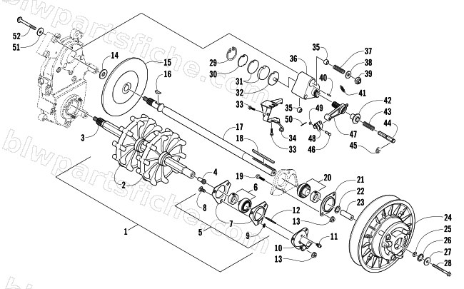 DRIVE TRAIN SHAFT AND BRAKE ASSEMBLIES diagram