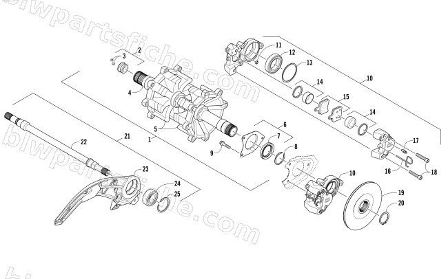 DRIVE TRAIN SHAFTS AND BRAKE ASSEMBLIES diagram