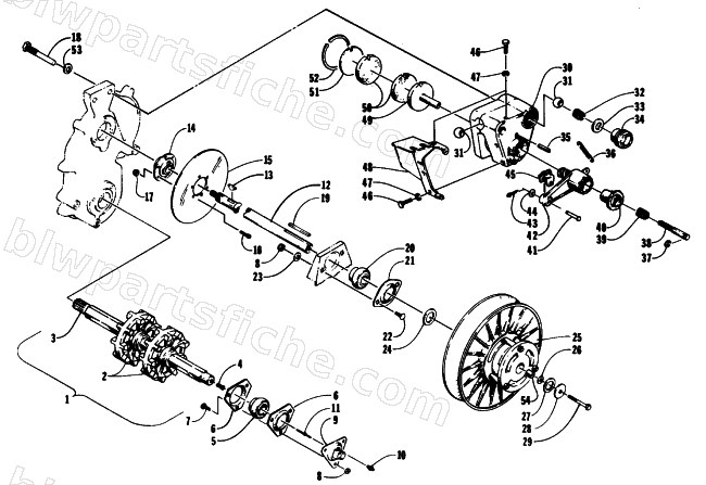 DRIVE TRAIN SHAFTS AND BRAKE ASSEMBLIES diagram