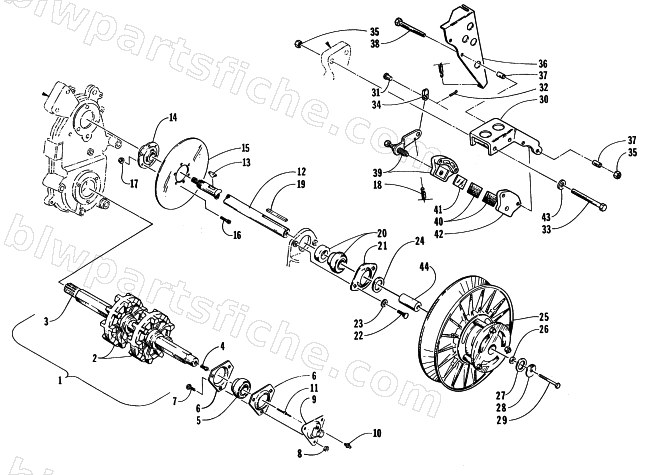 DRIVE TRAIN SHAFTS AND BRAKE ASSEMBLIES diagram