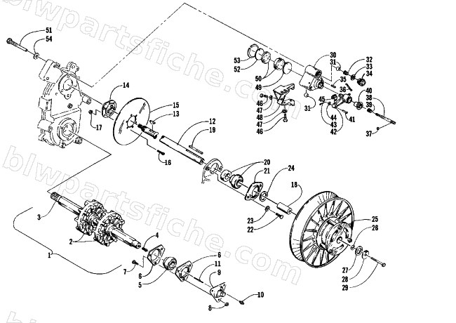 DRIVE TRAIN SHAFTS AND BRAKE ASSEMBLIES diagram