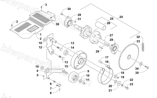 DRIVE TRAIN SHAFTS AND BRAKE ASSEMBLIES diagram