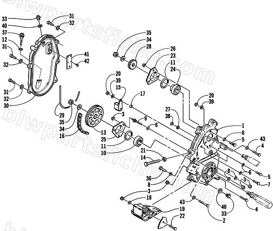 DRIVE/DROPCASE ASSEMBLY diagram