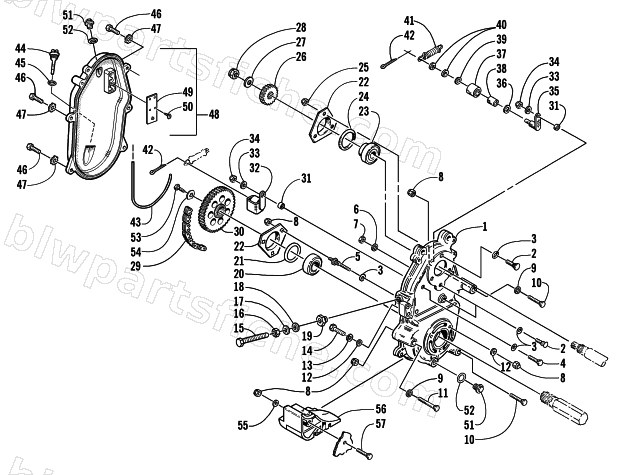 DRIVE/DROPCASE ASSEMBLY diagram
