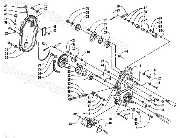 DRIVE/DROPCASE ASSEMBLY diagram