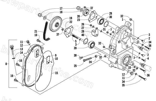 DRIVE/DROPCASE ASSEMBLY diagram