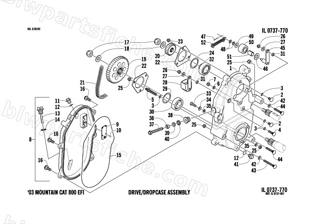 DRIVE/DROPCASE ASSEMBLY diagram