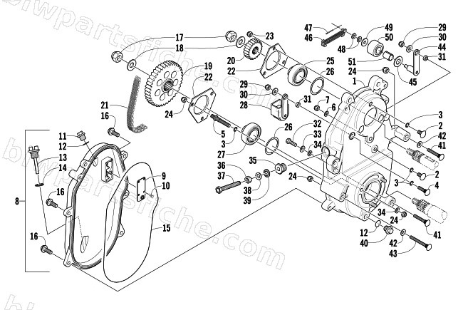 DRIVE/DROPCASE ASSEMBLY diagram