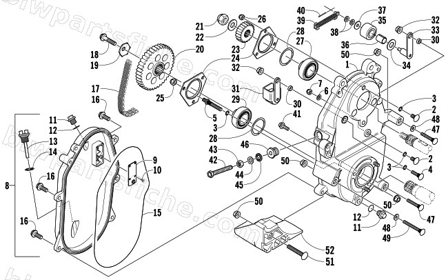 DRIVE/DROPCASE ASSEMBLY diagram