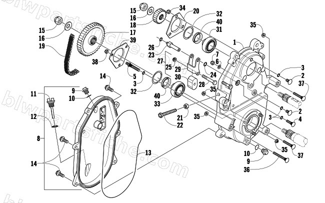 DRIVE/DROPCASE ASSEMBLY diagram