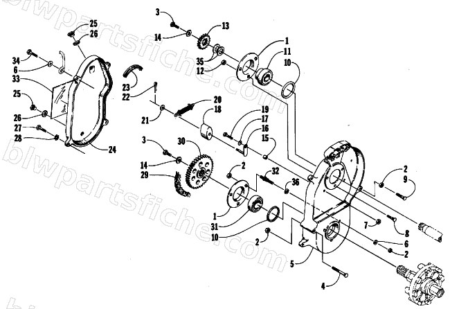 DRIVE/DROPCASE ASSEMBLY diagram