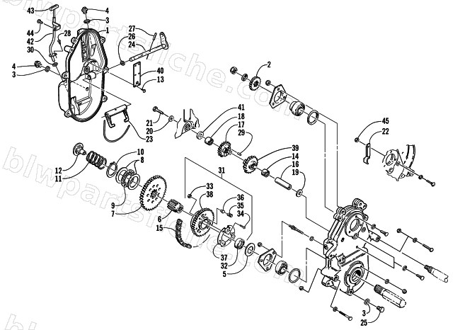 DRIVE/REVERSE DROPCASE ASSEMBLY diagram