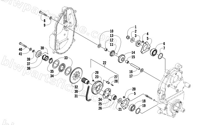 DRIVE/REVERSE DROPCASE ASSEMBLY diagram