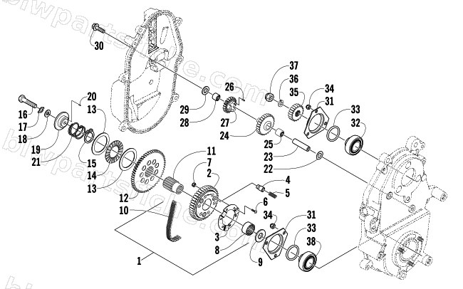DRIVE/REVERSE DROPCASE ASSEMBLY diagram
