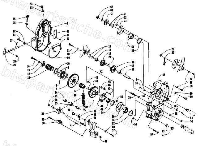 DRIVE/REVERSE DROPCASE ASSEMBLY diagram