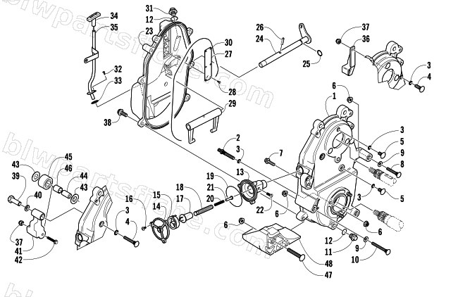 DROPCASE AND CHAIN TENSION ASSEMBLY diagram