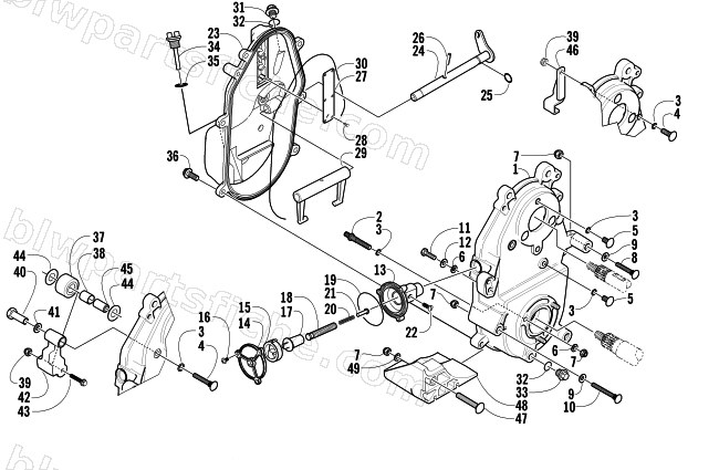 DROPCASE AND CHAIN TENSION ASSEMBLY (ESR) diagram