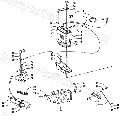 ELECTRIC START - BATTERY ASSEMBLY diagram