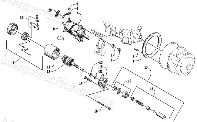 ELECTRIC START - STARTER MOTOR ASSEMBLY diagram